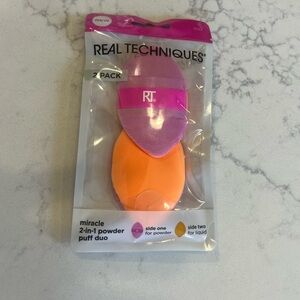 Real Techniques Dual Powder Puff Set - Pink and Orange